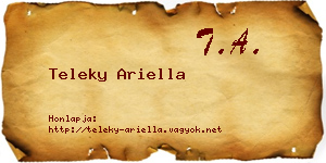 Teleky Ariella névjegykártya